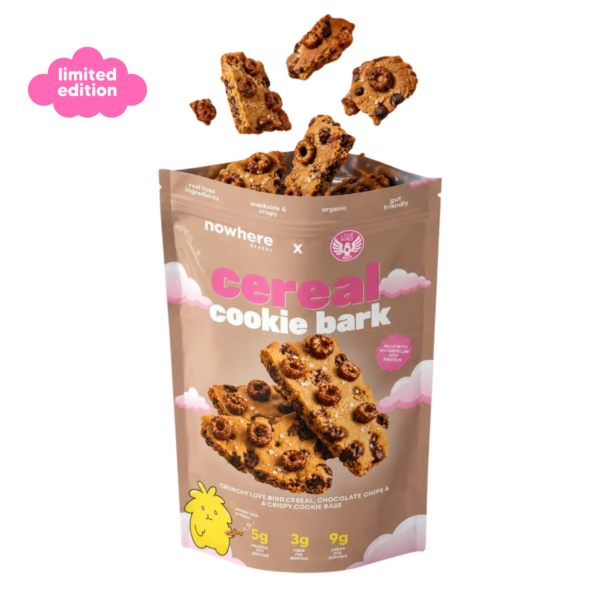Cereal Cookie Bark with Lovebird Cereal Nowhere Bakery