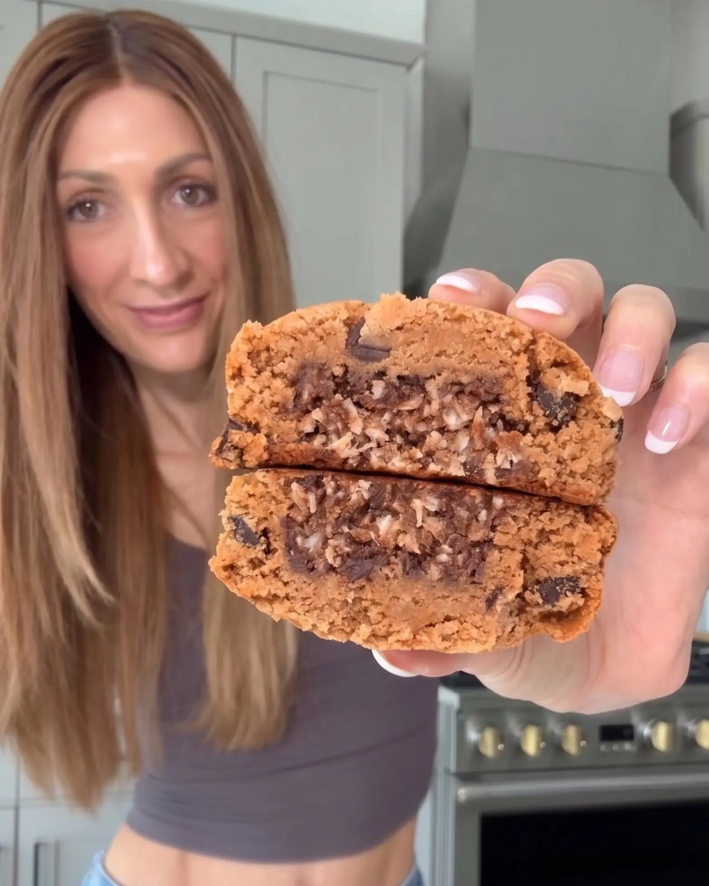 Protein Stuffed Samoa Cookie with @lilsipper Nowhere Bakery