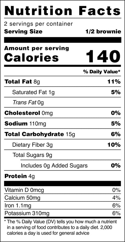 Nowhere Bakery Nutritional Facts Brownie