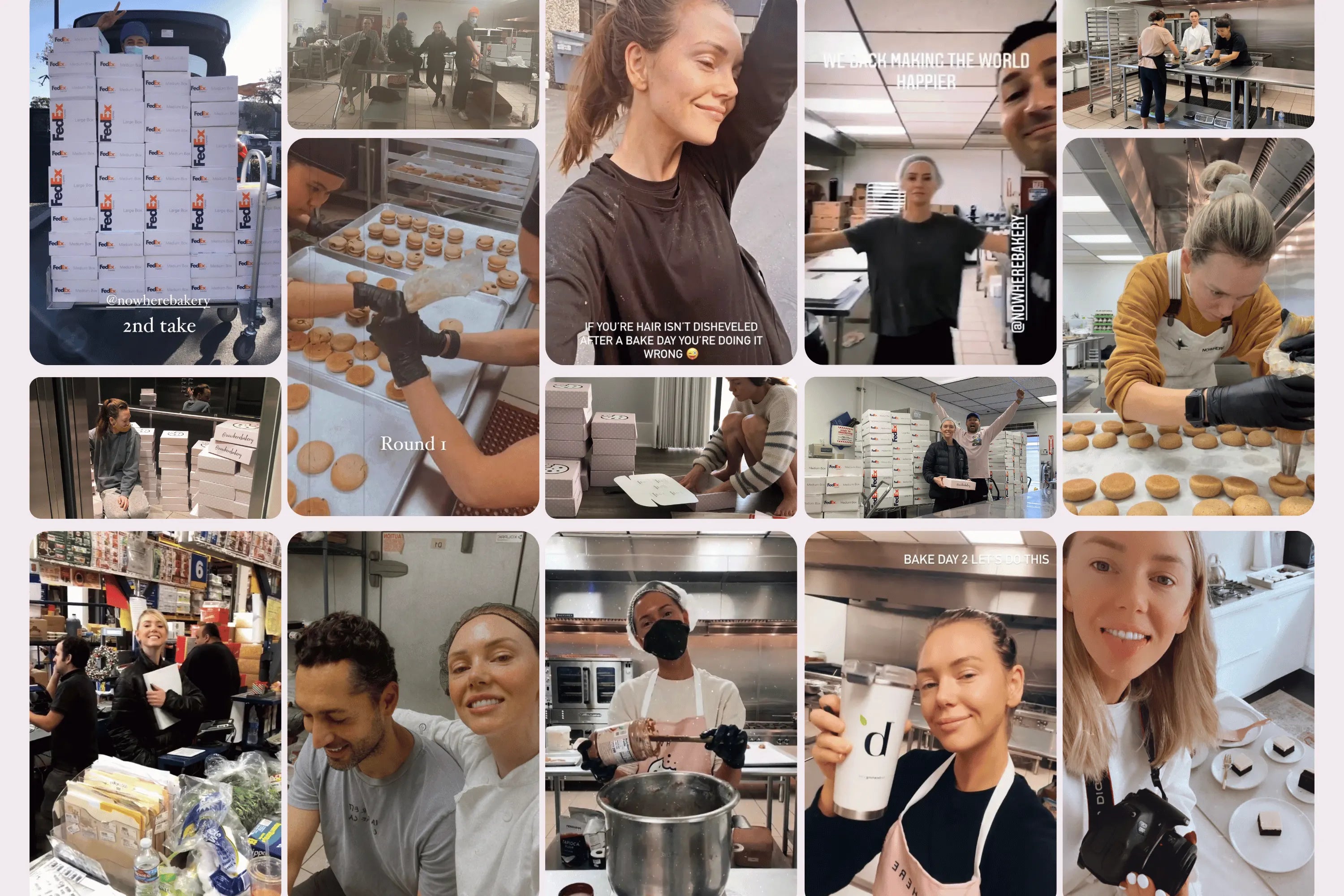 Nowhere Bakery behind the scenes collage