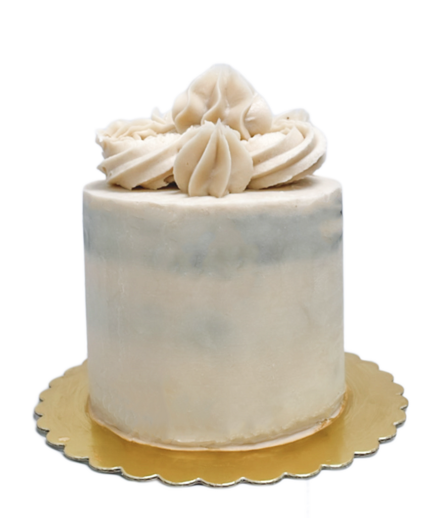 Nowhere Bakery Chocolate Cake with White Frosting & White Accent